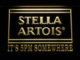 Stella Artois It's 5pm Somewhere (2) LED Neon Sign USB - Yellow - TheLedHeroes