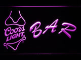 Coors Light Bikini Bar LED Neon Sign USB - Purple - TheLedHeroes