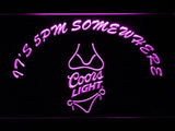 Coors Light Bikini It's 5 pm Somewhere LED Neon Sign Electrical - Purple - TheLedHeroes