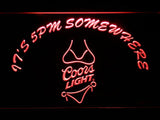 Coors Light Bikini It's 5 pm Somewhere LED Neon Sign Electrical - Red - TheLedHeroes