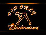 Budweiser Girl VIP Only LED Neon Sign Electrical - Orange - TheLedHeroes