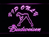 Budweiser Girl VIP Only LED Neon Sign Electrical - Purple - TheLedHeroes