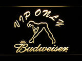 Budweiser Girl VIP Only LED Neon Sign Electrical - Yellow - TheLedHeroes