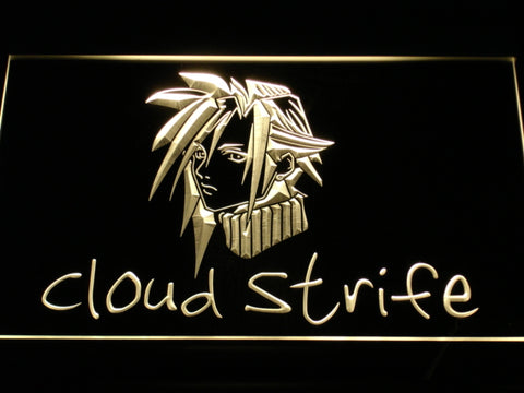 FREE Cloud Strife Final Fantasy VII LED Sign - Yellow - TheLedHeroes