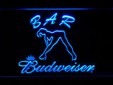 Budweiser Girl Bar LED Neon Sign USB - Blue - TheLedHeroes