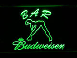 Budweiser Girl Bar LED Neon Sign USB - Green - TheLedHeroes