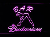 Budweiser Girl Bar LED Neon Sign USB - Purple - TheLedHeroes