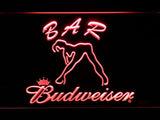 Budweiser Girl Bar LED Neon Sign USB - Red - TheLedHeroes