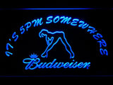 Budweiser Girl It's 5pm Somewhere LED Neon Sign USB - Blue - TheLedHeroes