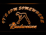 Budweiser Girl It's 5pm Somewhere LED Neon Sign Electrical - Orange - TheLedHeroes
