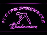 Budweiser Girl It's 5pm Somewhere LED Neon Sign USB - Purple - TheLedHeroes