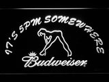 Budweiser Girl It's 5pm Somewhere LED Neon Sign Electrical - White - TheLedHeroes
