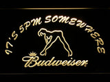 Budweiser Girl It's 5pm Somewhere LED Neon Sign Electrical - Yellow - TheLedHeroes