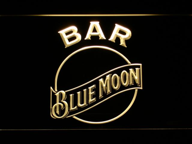 Blue Moon Bar LED Neon Sign Electrical - Yellow - TheLedHeroes
