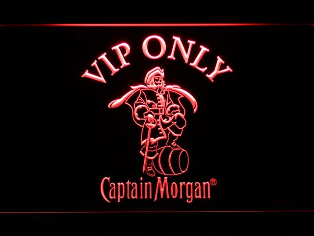 Captain Morgan VIP Only LED Neon Sign USB - Red - TheLedHeroes