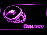 Minnesota Vikings Coors Light LED Neon Sign USB - Purple - TheLedHeroes