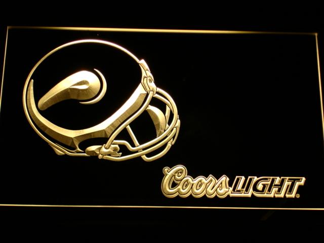 Minnesota Vikings Coors Light LED Neon Sign USB - Yellow - TheLedHeroes
