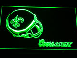 New Orleans Saints Coors Light LED Sign - Green - TheLedHeroes