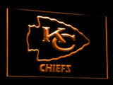 Kansas City Chiefs Helmet LED Neon Sign USB - Orange - TheLedHeroes