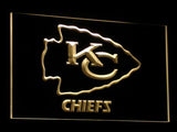 Kansas City Chiefs Helmet LED Neon Sign USB - Yellow - TheLedHeroes
