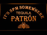 Tequila Patron It's 5pm Somewhere LED Neon Sign Electrical - Orange - TheLedHeroes