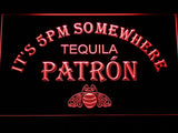 Tequila Patron It's 5pm Somewhere LED Neon Sign Electrical - Red - TheLedHeroes