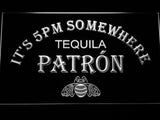Tequila Patron It's 5pm Somewhere LED Neon Sign Electrical - White - TheLedHeroes