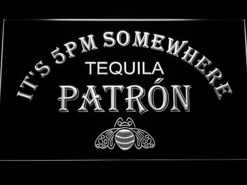 Tequila Patron It's 5pm Somewhere LED Neon Sign Electrical - White - TheLedHeroes