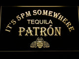 Tequila Patron It's 5pm Somewhere LED Neon Sign USB - Yellow - TheLedHeroes
