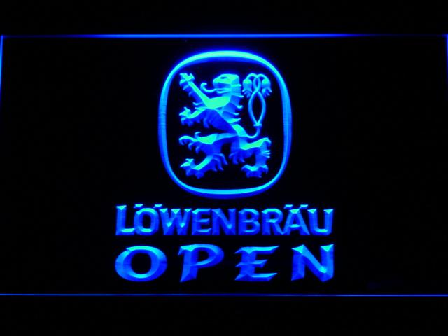Lowenbrau Open LED Neon Sign USB - Blue - TheLedHeroes