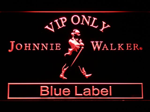 Johnnie Walker Blue Label VIP Only LED Neon Sign USB - Red - TheLedHeroes