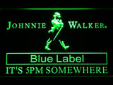 Johnnie Walker Blue Label It's 5pm Somewhere LED Neon Sign Electrical - Green - TheLedHeroes