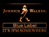 Johnnie Walker Blue Label It's 5pm Somewhere LED Neon Sign Electrical - Orange - TheLedHeroes