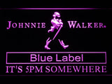 Johnnie Walker Blue Label It's 5pm Somewhere LED Neon Sign USB - Purple - TheLedHeroes