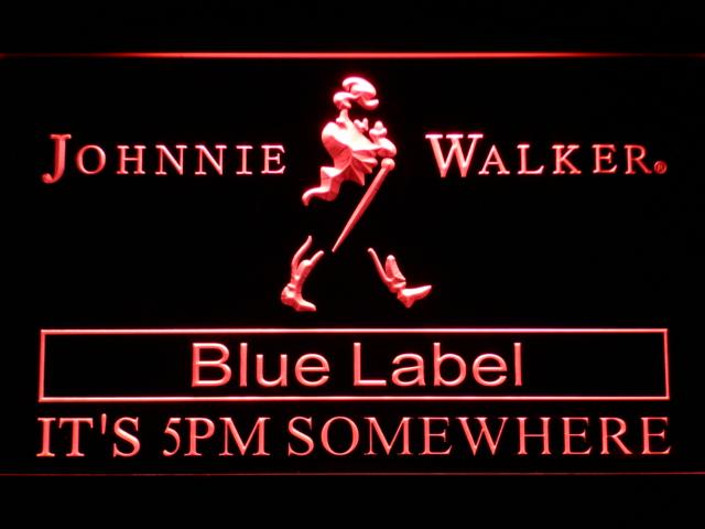 Johnnie Walker Blue Label It's 5pm Somewhere LED Neon Sign USB - Red - TheLedHeroes