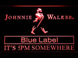 Johnnie Walker Blue Label It's 5pm Somewhere LED Neon Sign USB - Red - TheLedHeroes