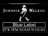 Johnnie Walker Blue Label It's 5pm Somewhere LED Neon Sign USB - White - TheLedHeroes