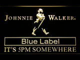 Johnnie Walker Blue Label It's 5pm Somewhere LED Neon Sign Electrical - Yellow - TheLedHeroes