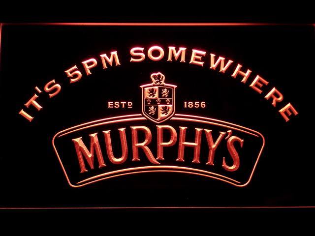 Murphy's It's 5pm Somewhere LED Neon Sign USB - Red - TheLedHeroes