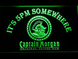 FREE Captain Morgan Spiced Rum It's 5pm Somewhere LED Sign - Green - TheLedHeroes