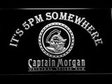 Captain Morgan Spiced Rum It's 5pm Somewhere LED Neon Sign USB - White - TheLedHeroes