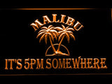 Malibu It's 5pm Somewhere LED Neon Sign USB - Orange - TheLedHeroes