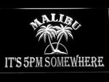 Malibu It's 5pm Somewhere LED Neon Sign USB - White - TheLedHeroes