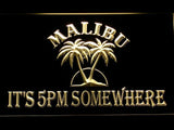 Malibu It's 5pm Somewhere LED Neon Sign USB - Yellow - TheLedHeroes
