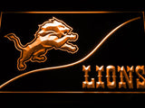 Detroit Lions (4) LED Neon Sign USB - Orange - TheLedHeroes