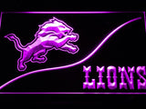 Detroit Lions (4) LED Neon Sign Electrical - Purple - TheLedHeroes