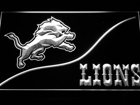 Detroit Lions (4) LED Neon Sign USB - White - TheLedHeroes