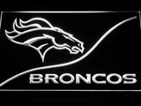 Denver Broncos (4) LED Neon Sign USB - White - TheLedHeroes