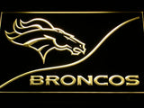 Denver Broncos (4) LED Neon Sign USB - Yellow - TheLedHeroes