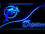Miami Dolphins (4) LED Neon Sign USB - Blue - TheLedHeroes